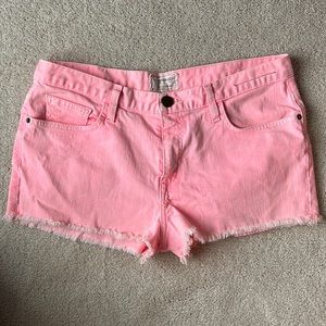 Current/Elliott pink denim jean shorts